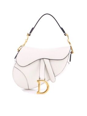 Christian Dior Mini Saddle Bag in Off White